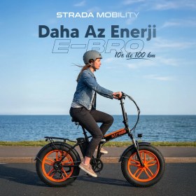 Resim Stradacycles Strada Cycles E-Bro Hidrolik Disk Fat Bike Katlanabilir 20 Jant Elektrikli Bisiklet 