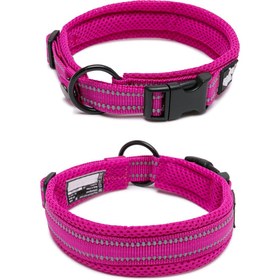 Resim Yumuşak Süngerli, Mesh, Pembe Boyun Tasması - XXL 