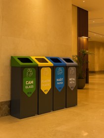 Resim Efesteel Dörtlü Geri Dönüşüm Kutusu Antrasit 