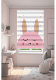 Resim Perdecizade Enxboy Tavşancık Dijital Baskılı Zebra Perde-cocuk Odası-stor Perde Renkli 