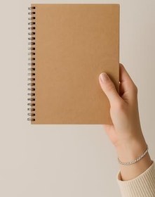 Resim Fark Tanıtım Çizgisiz Spiralli Not Defteri, A5 Boyut (15x21 cm), 60 Yaprak, 90gr. Ivory Kağıt, Ofis İçin Uygun (Kahverengi) 