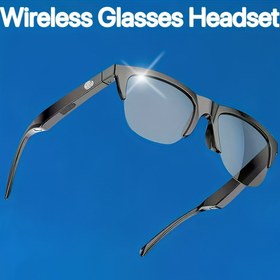 Resim Kablosuz Arama, Müzik Çalma ve Açık Kulak Tasarımına Sahip Akıllı Gözlükler - Dokunmatik Kontrol & Taşınabilir 
