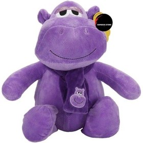 Resim Sevimli Su Aygırı Peluş Oyuncak Hediyelik Uyku Arkadaşı 25 Cm Mor 