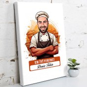 Resim Karikatürlü En Başarılı Kadın Fırıncı Kanvas Tablo 