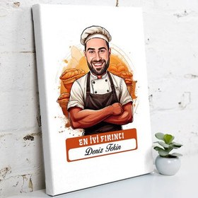 Resim Karikatürlü En Başarılı Kadın Fırıncı Kanvas Tablo 