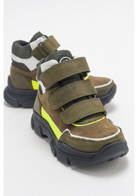 Resim Mnpc Erkek Çocuk Haki Hakiki Deri Anatomik Günlük Bot 25k3b11069263 Haki 