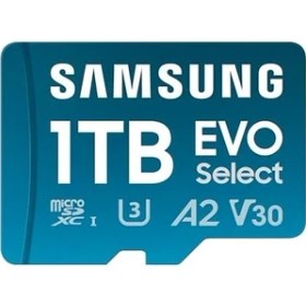 Resim Samsung Evo Select (2024) Microsd Kart + Sd Adaptörü, 1 Tb, Uhs-I U3, 4K Uhd, Full Hd, 160 Mb/s Okuma, Akıllı Telefonlar, Tabletler ve Dizüstü Bilgisayarlar Için Hafıza Kartı, MB-ME1T0SA/EU 