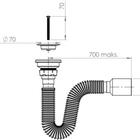 Resim Donau Lüx Körüklü Lavabo Sifonu Ø 40-50 mm DONAU 321-340 