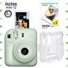 Resim Fujifilm Instax Mini 12 Beyaz Şipşak Fotoğraf Makinesi-20'li Film ve Parlak Kılıf Seti 