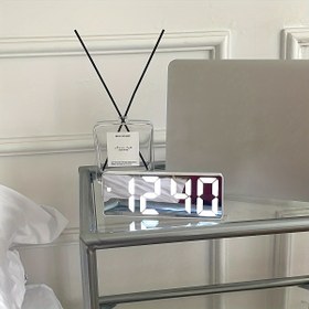 Resim 1 adet Saat, Led Ayna Masa Alarm Saati, Dijital Alarm Erteleme Ekranı Zaman, Masaüstü Elektronik Masa Lambası, Masaüstü USB Alarm Saati, Yatak Odası, Ofis, Ev Malzemeleri için Ev Dekoru 