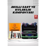 Resim Yeni Nesil Akıllı Saat ve Bluetooth Kulaklık Kampanyası Android ve Ios Uyumlu Uyku ve Sağlık 