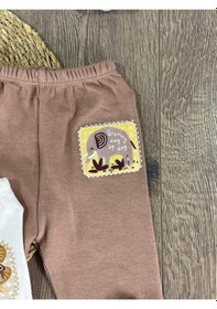 Resim Bulut Baskılıyenidoğan Organik Pamuk Erkek Bebek Patikli Eşofman 3lü Set Çok Renkli 