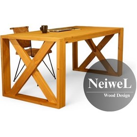 Resim Neiwel Diaz Doğal Ahşap Çalışma Ve Ofis Masası-80cm-160cm Açık Ceviz 
