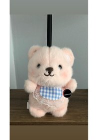 Resim Sevimli Kıyafetli Ayıcık Peluş Oyuncak Anahtarlık Hediyelik Uyku Arkadaşı 15 Cm PEMBE 