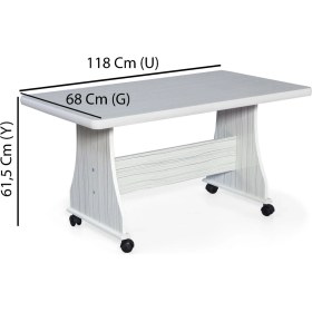 Resim Tekerlekli Mdf Masa %100 Mdf Salon Orta Sehpa Yemek Masası Ofis Sehpa 