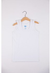 Resim Terletmeyen %100 Pamuk Erkek Çocuk Atlet 6 Lı Paket Beyaz 