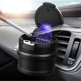 Resim Araç Içi Işıklı Küllük 2 Parça Kalorifer Izgarasına Takılabilen Kapaklı Araba Küllüğü Oto Küllük 