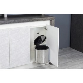 Resim Sevimle Store Dolap Içi Kapağa Monte 11 Litre Çöp Kovası Mutfak Tezgah Altı Paslanmaz Çelik 