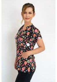 Resim Çiçekli Baykuş Desenli Likralı Tek Üst Forma 