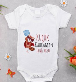 Resim BK Kids İsimli Küçük Kahraman Tasarımlı Bebek Body Zıbın - Model 1 