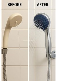 Resim Yapı Spiralli Duş Başlığı Seti, 4 Fonksiyonlu Krom Duş Başlığı, 150 Cm Duş Hortumu, Mafsallı Başlık, Vida Ve Dübel Dahil, Su Tasarruflu, Duvara Monte Banyo Takımı Açık Mavi 
