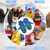 Resim Kış İçin Polar Astarlı Çocuk Eldivenleri, Soğuk Havalar İçin Su Geçirmez, Kar Geçirmez Yalıtımlı Sıcak Eldivenler, Kaymayı Önleyici Tasarıma Sahip Rüzgar Geçirmez Uzun Manşetler 
