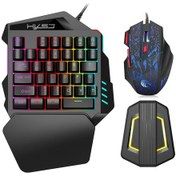 Resim Maiyame Hxsj H300 V100 35 Tuşlu Ergonomik Oyun Faresi Ve P6 Taşınabilir Klavye Mouse Combo Set Diğer 