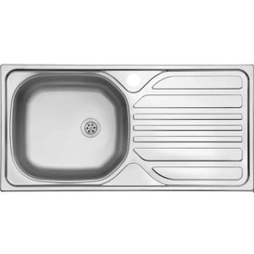 Resim Ukinox Barton Düz Tek Gözlü Sağ Damlalıklı Taşmasız Çelik Eviye 