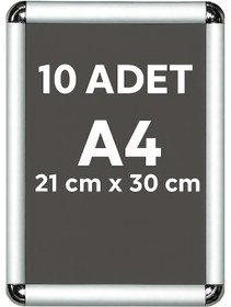 Resim 10 Adet A4 Alüminyum Çerçeve Rondo Köşe Aç Kapa Açılır Kapanır 