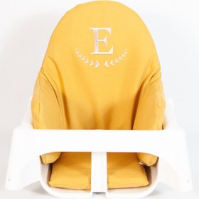 Resim Harf Nakışlı Mama Sandalyesi Minderi Mustard 