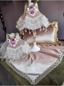 Resim Armubu - İki Adet Kadife Kaplı El Yapımı ABAJUR 