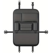 Resim Chuangyinshop Black Napa Deri Multi Fonksiyonlu Pu Koltuk Düzenleyici Katlanır Laptop Tutucu Depolama Çantası 