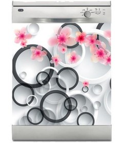 Resim Jasmin2020 Bulaşık Makinası Sticker Kaplama Etiketi Oval Çiçekler 