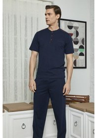 Resim Kly 7612 Erkek Midi Yaka 3'Lü Pijama Takım 