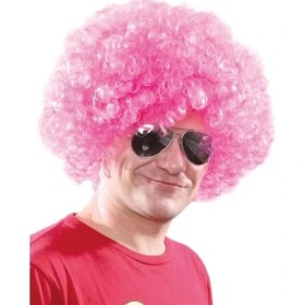 Resim Kuzgun Ticaret Bfs Açık Pembe Renk Kıvırcık Afro Bonus Peruk 