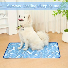 Resim Köpekler ve Kediler için Ekstra Büyük Soğutma Matı - Yıkanabilir Yazlık Evcil Hayvan Kendi Kendini Soğutma Pedleri Kemik ve Pati Baskılı Tasarımıyla Mükemmel, Yataklar, Kedi Yatakları, Köpek Evleri, Sandıklar ve Araba Oturakları İçin Uygun, Araba Oturma Kılıfı | Karikatür Baskılı Mat | Kaymaz Taban, Köpek Soğutma Aksesuarları 