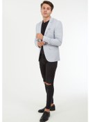 Resim Sposo 5127 Dar Kalıp Yarım Astarlı Gri Erkek Blazer Ceket Gri 