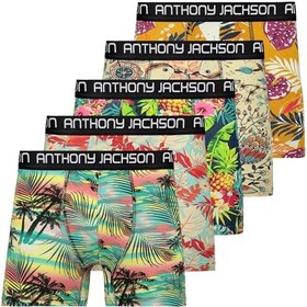 Resim Anthony Jackson Likralı 5'li-3'lü Kutu Desenli Premium Erkek Boxer Palm Horizon 