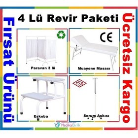 Resim Muayene Masası Paravan Eskoba Serum Askısı Osgb Isgb 