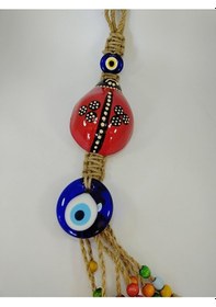 Resim Nazar Boncuğu Duvar Dekoru Seramik Uğur Böceği El Yapımı Hediyeli 