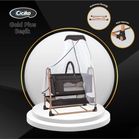 Resim C-1100 Gold Plus Lüks Tüllü Beşik Siyah 