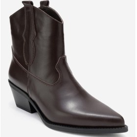 Resim Luvishoes Luvi Shoes Elıa Kahverengi Cilt Hakiki Deri Kadın Western Bot Kahverengi 