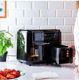 Resim Robwell Se12 2in1 Çift Cam Kapaklı 4.5 4.5 Dijital 9 Litre air Fryer 