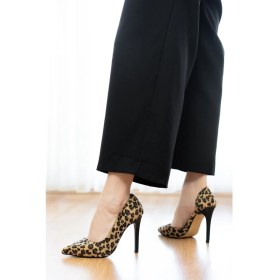 Resim Divolya Martha Leopar (11 cm Topuklu) Günlük Kullanım Stiletto 