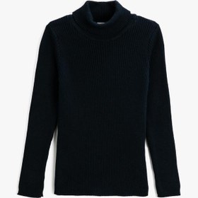 Resim Kız Çocuk Basic Balıkçı Yaka Kazak Ribanalı 