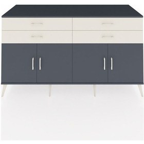 Resim Kronos Konsol 2 Raflı 4 Çekmeceli 8 Kapaklı 176x59x99 Antrasit-an Antrasit-antrasit/aytaşı 