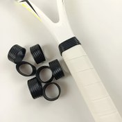 Resim Tennis & Badminton Raketleri için 5 Adet Siyah Silikon Kaymaz Tutma Halkaları - Dayanıklı, Esnek Kauçuk Contalar 