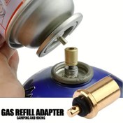 Resim 1pc Bakır Gaz Dolum Adaptörü, Kolay Enflasyon Valfi Bağlantısı, Enflatör Nozul Adaptörü, Outdoor Kamp ve Yürüyüş için 