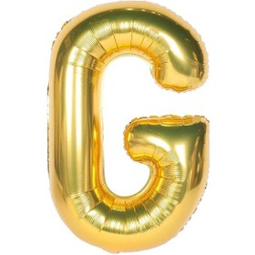 Resim Folyo Balon G Harfi Helyum Balon 100 Cm Gold Renk - G Harf Balon - Harf Folyo Balon Altın Gold Harf Çok Renkli 