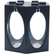 Resim Agoodshop Mini Akvaryum Istiflenebilir Balık Tankı Led Lamba Işık Betta Dövüş Kutusu Yuvarlak Siyah Beyaz 